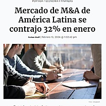 Mercado de M&A de Amrica Latina se contrajo 32% en enero